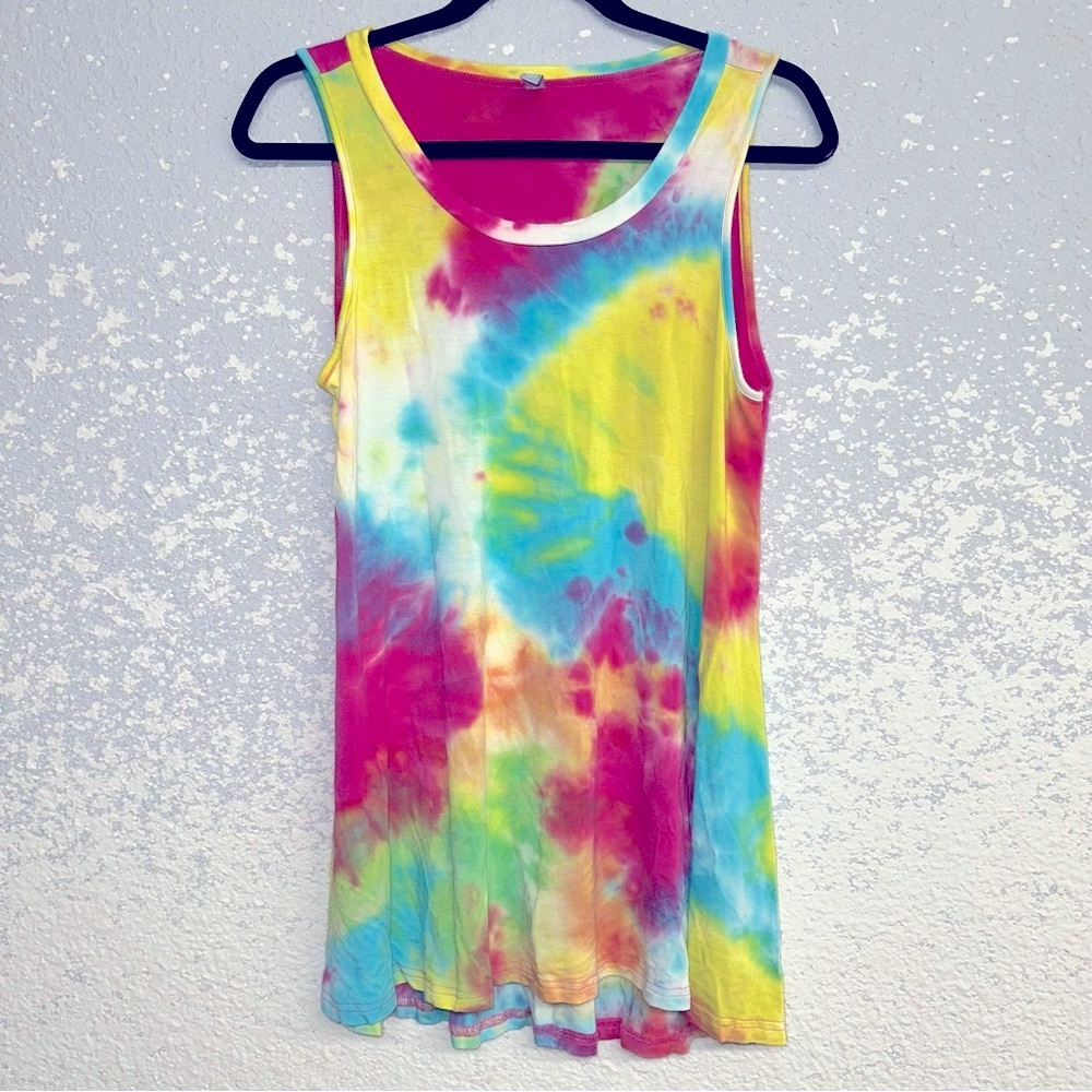 Women’s Awuliffan tie dye tank top tunic sz M
